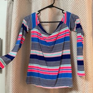 Striped Multicolor Women's Off the Shoulder Top